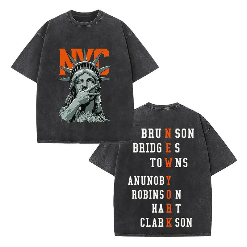 NewYork 2 side Knicks Roster Graphic T-Shirt/Sweatshirt/Hoodie - Basketball Fans Apparel