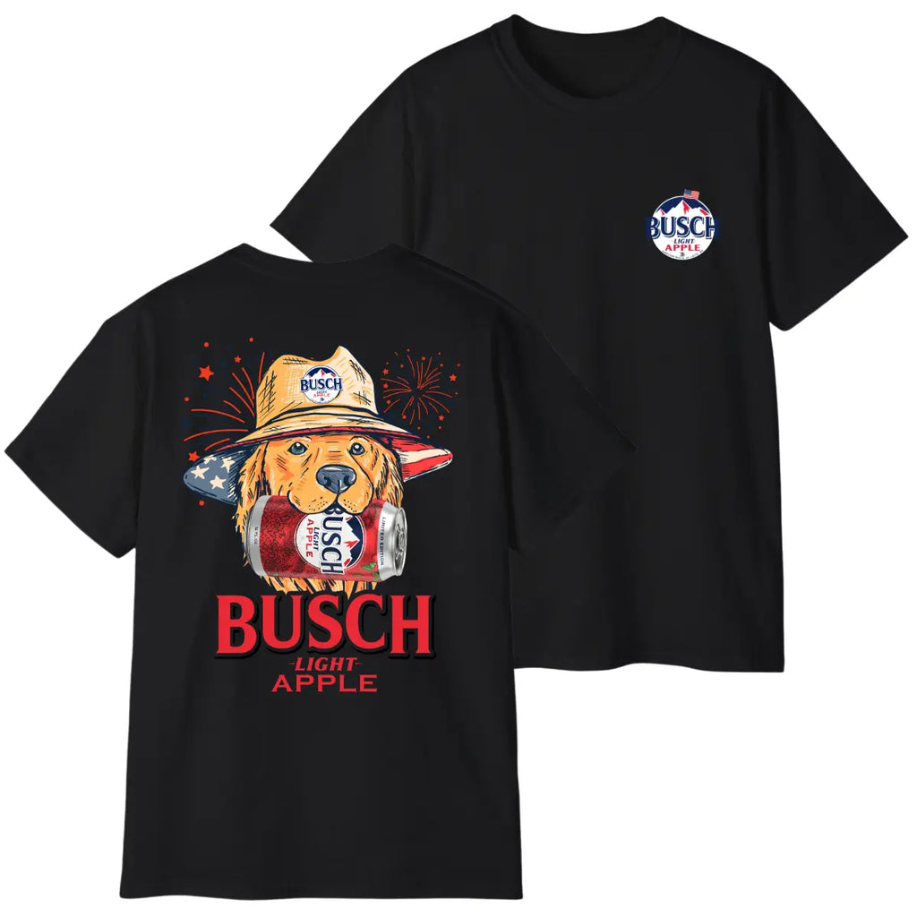 Busch Apple Funny Golden Beer & Dog Graphic Tee/Sweatshirt/Hoodie