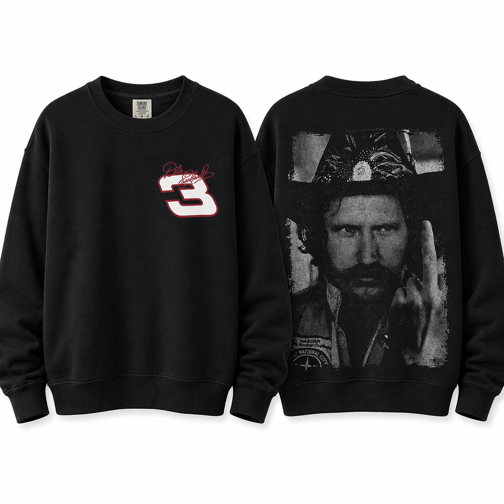 Dale Earnhardt  Middle Finger Vintage Racing Rebel T-Shirt/Sweatshirt/Hoodie – Nascar Lovers Racing Graphic  Tee