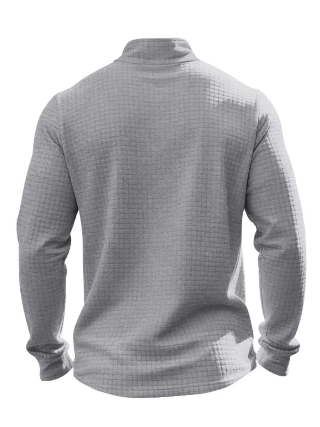 Men's Textured Quarter Zip Pullover – Casual Stand Collar Long Sleeve Sweatshirt