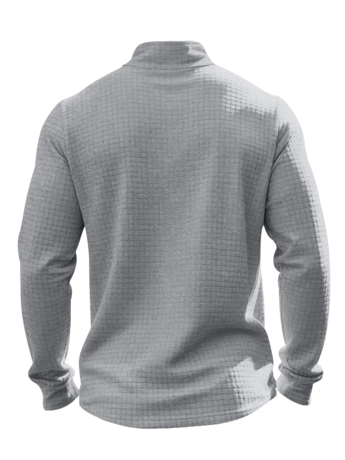 Men's Textured Quarter Zip Pullover – Casual Stand Collar Long Sleeve Sweatshirt