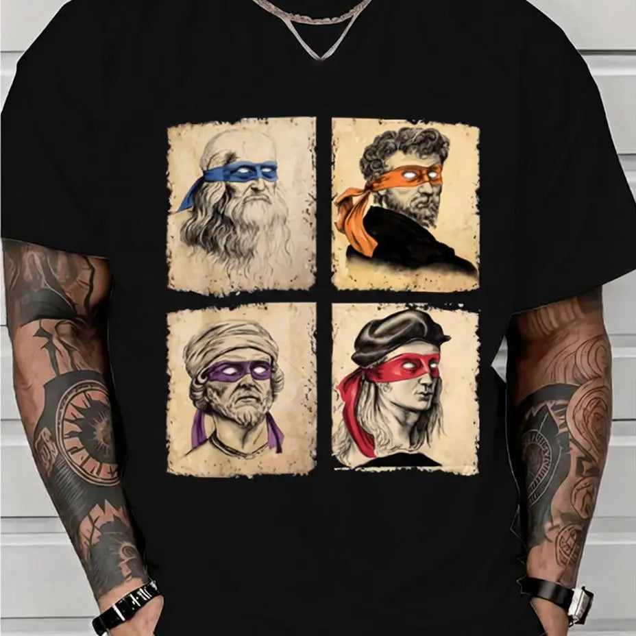 Funny Art Parody Graphic T-Shirt/Sweatshirt/Hoodie – Italian Classic Style Cartoon Tee for Men