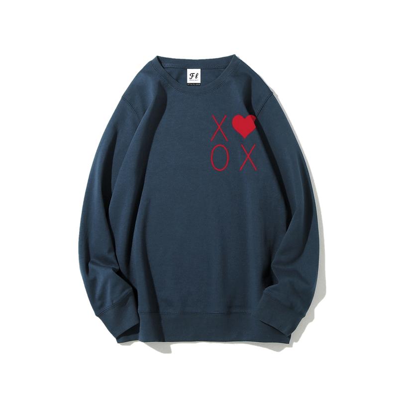 XOXO Heart Valentine's Day Sweatshirt, Women's Crewneck,Trendy Graphic Sweatshirt Long Sleeve Tops Pullover