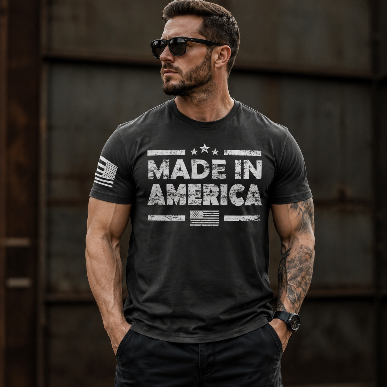 Made In America Graphic Tee – Patriotic USA Lifestyle Shirt/Sweatshirt/Hoodie
