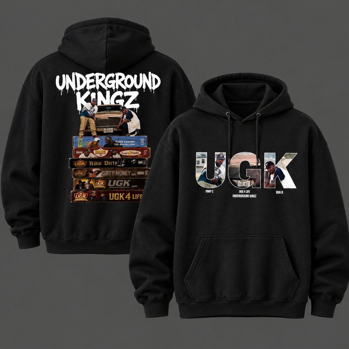 UGK Underground Kingz Graphic T-Shirt/Sweatshirt/Hoodie – Vintage Hip Hop Front & Back Rap Tee , Gift For Fan