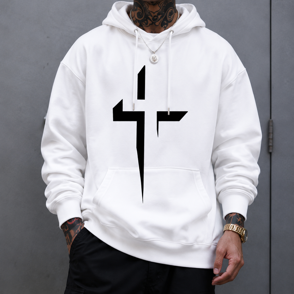 Minimal Cross Graphic T-Shirt/Sweatshirt/Hoodie – Dark Streetwear Oversized Tee