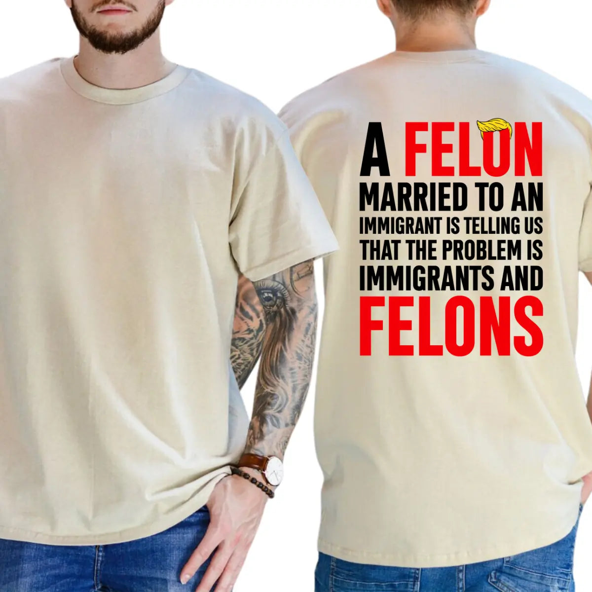 Political Satire Graphic Tee – Funny Statement Back Print Shirt/Sweatshirt/Hoodie