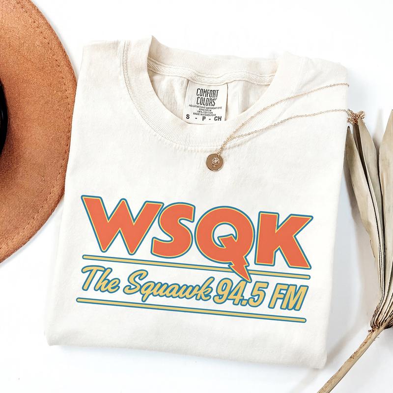 Retro WSQK The Squawk Shirt, 80s Hawkins Radio Station Tee, Vintage Sci-Fi Graphic T-Shirt, Gift For Stranger Things Fans, Unisex Tee