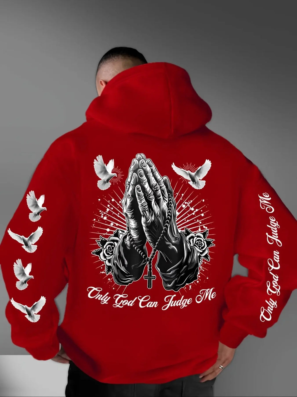 Only God Can Judge Me Hoodie/Sweatshirt – Praying Hands & Dove Christian Graphic Sweatshirt