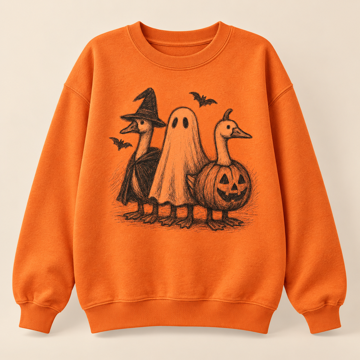 Halloween Goose Graphic T-Shirt/Sweatshirt/Hoodie – Cute Ghost Pumpkin Witch Spooky Season Tee