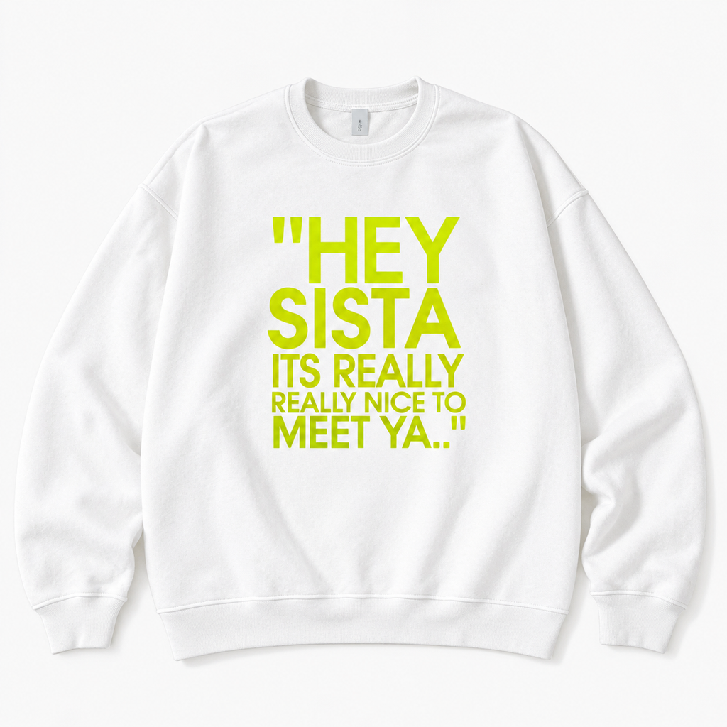 Hey Sista "It’s Really Nice to Meet Ya " Shirt/Sweatshirt/Hoodie – Funny Quote Graphic Cotton Tee