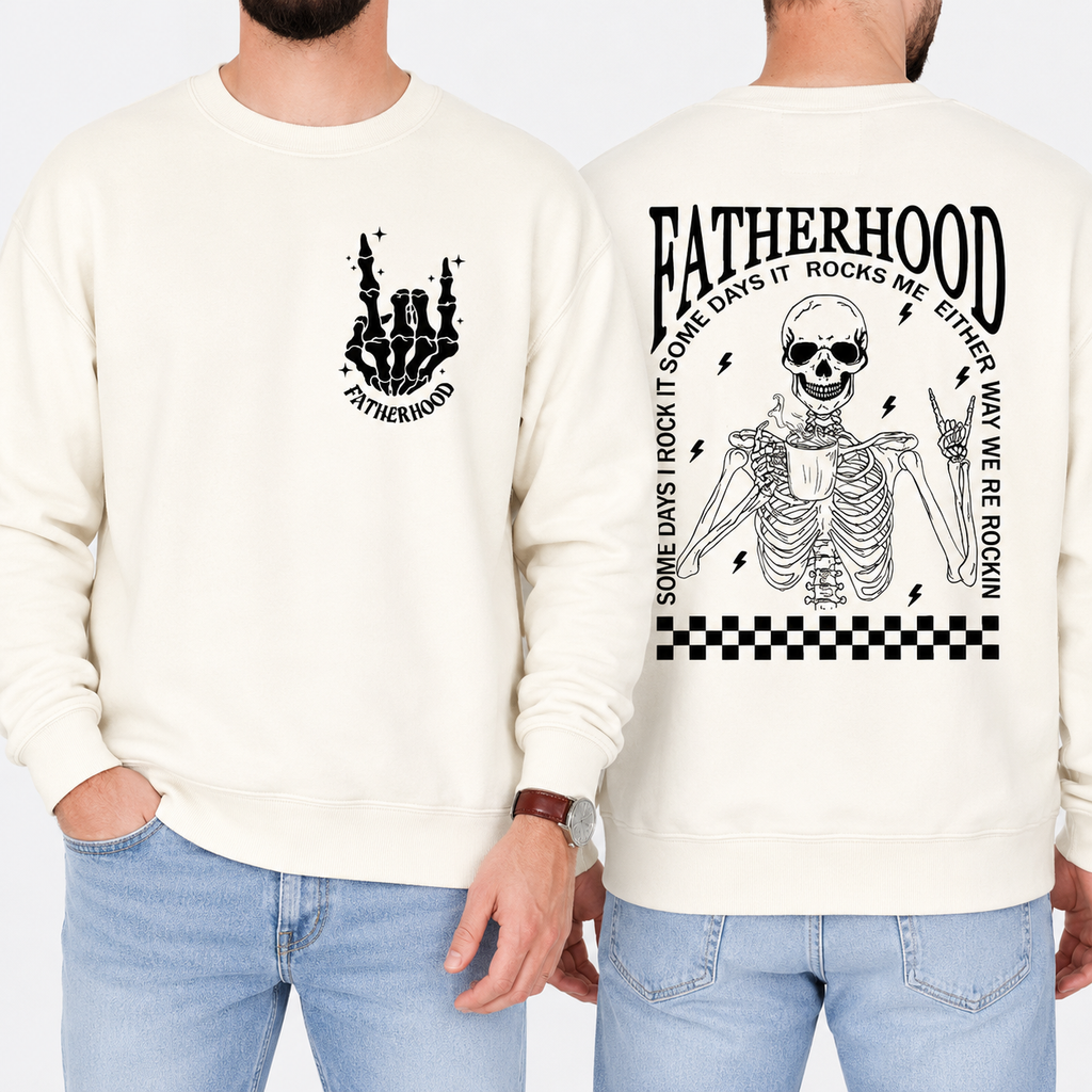 Fatherhood Graphic Tee 💀 – Some Days I Rock It Vintage Dad Shirt/Sweatshirt/Hoodie