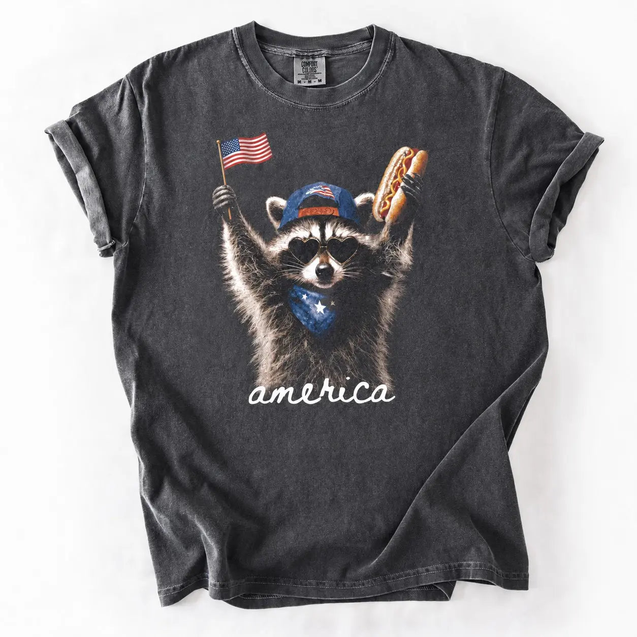 Feral & Free America Raccoon Tee/Sweatshirt/Hoodie - Funny Patriotic 4th of July