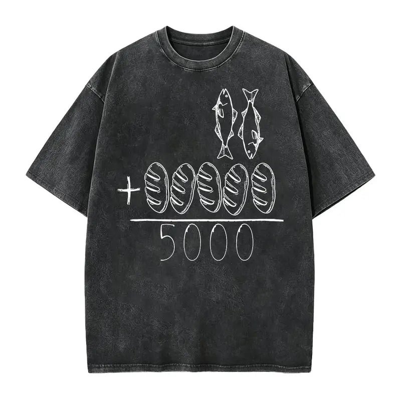 Five Loaves Two Fish Christian T-Shirt/Sweatshirt/Hoodie – Jesus Feeds the 5000 Vintage Faith Tee