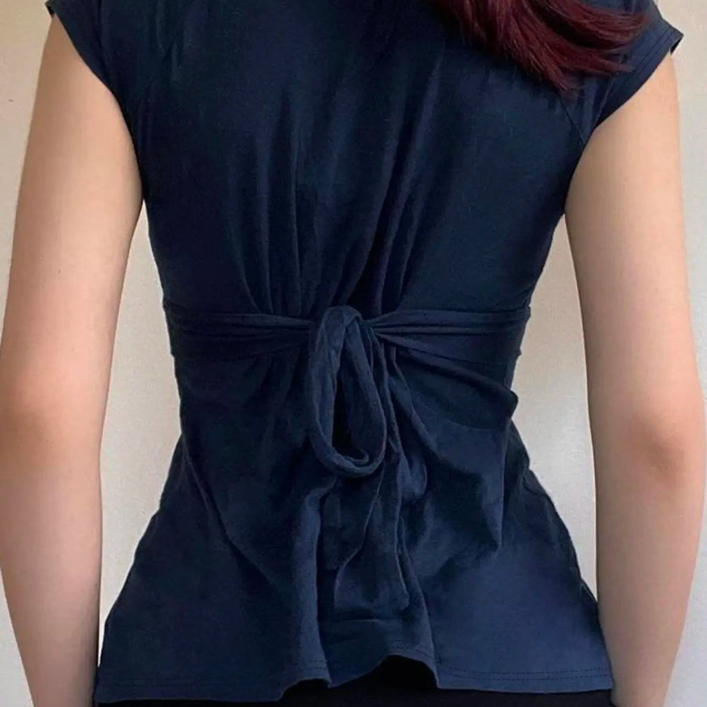 Fitted V-Neck Sculpt Tee - Ladies' Summer Clothes for Daily Wear