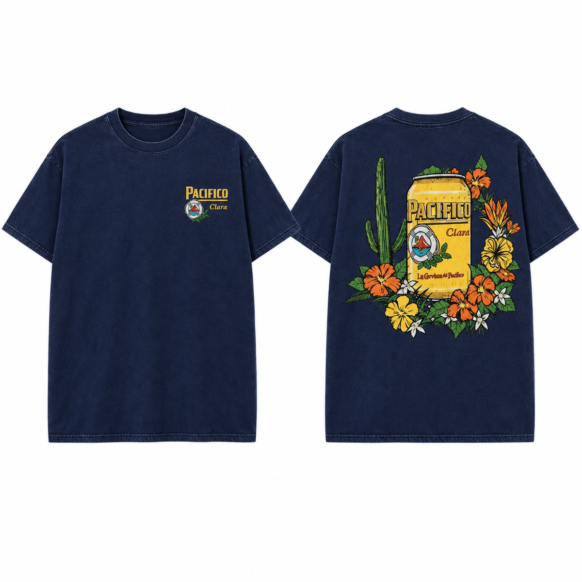 Vintage Tropical Beer Graphic T-Shirt/Sweatshirt/Hoodie – Acid Wash Baja Surf Oversized Tee