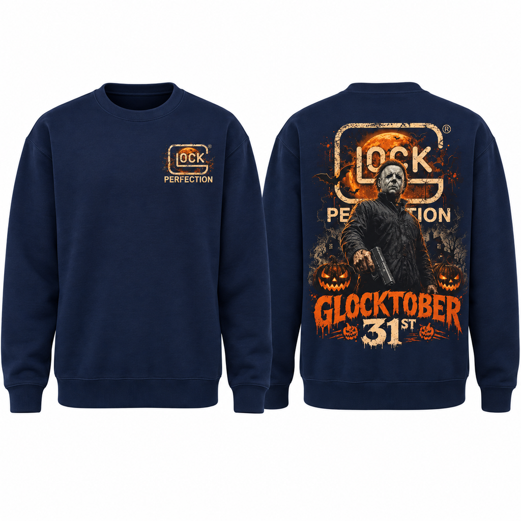 Michael Myers Glocktober 31st Halloween Graphic T-Shirt/Sweatshirt/Hoodie – Horror Pumpkin Front & Back Tee