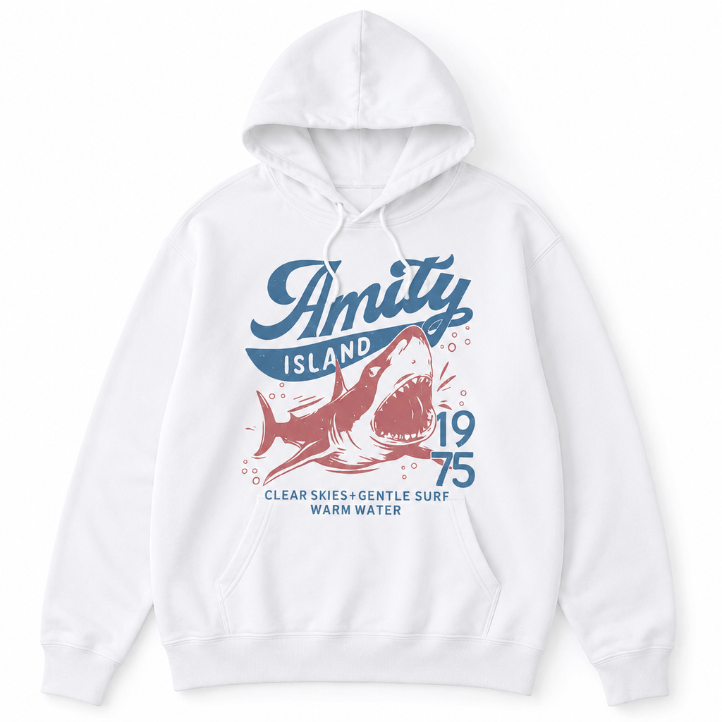 Retro 1975 Jaws Amity Island Tee/Sweatshirt/Hoodie – Vintage Coastal Summer Graphic Shirt