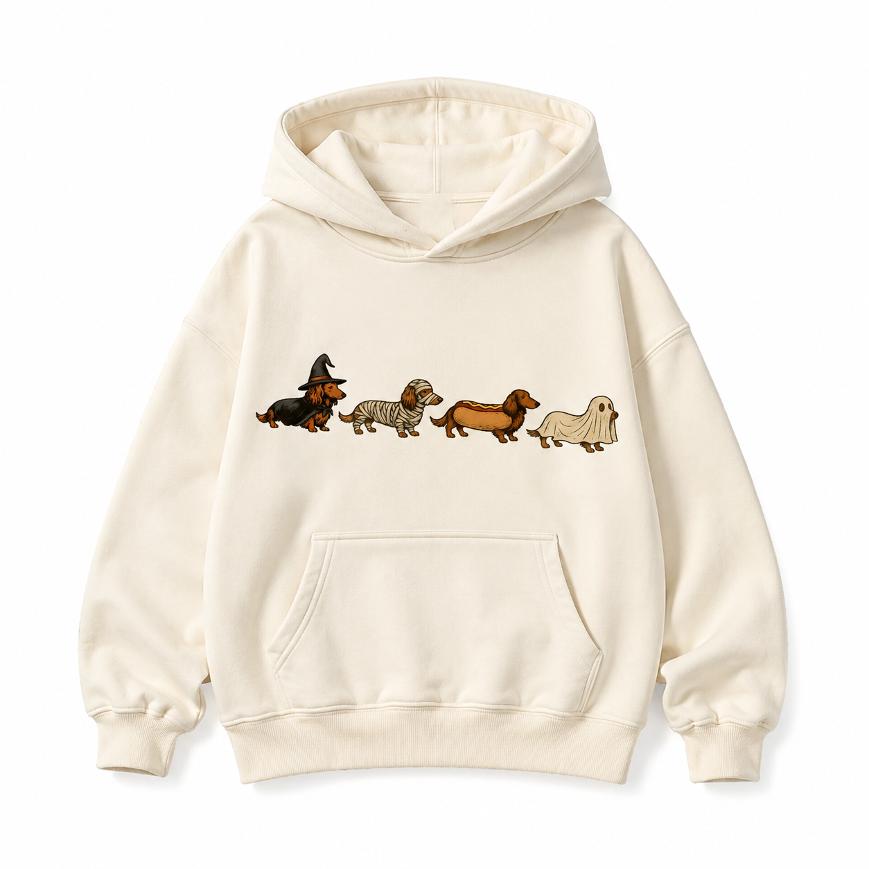 Halloween Dachshund T-Shirt/Sweatshirt/Hoodie – Cute Dog Lover Graphic Tee, Spooky Season Pet Shirt
