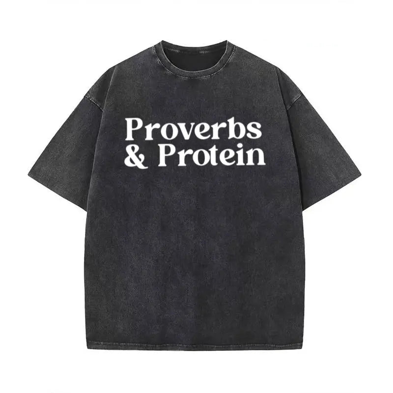 Christian Fitness Proverbs & Protein Washed T-Shirt/Sweatshirt/Hoodie