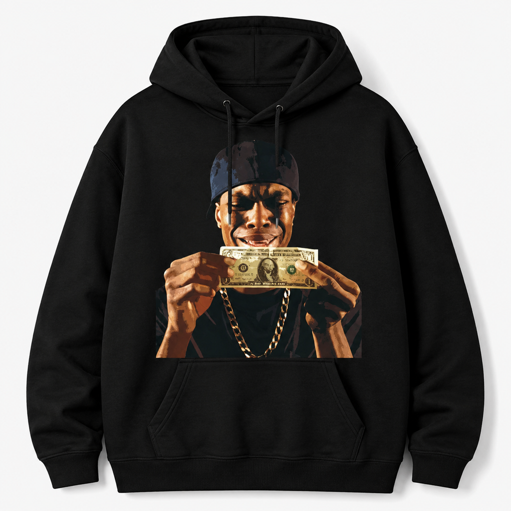 Hip Hop Holding Dollar Bill Portrait T-Shirt/Sweatshirt/Hoodie - Vintage Rap Music Streetwear