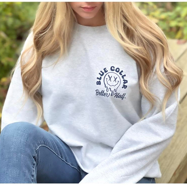 Spoiled By My Blue Collar Man Sweatshirt/Hoodie/T-Shirt – Retro Blue Collar Girlfriend Crewneck