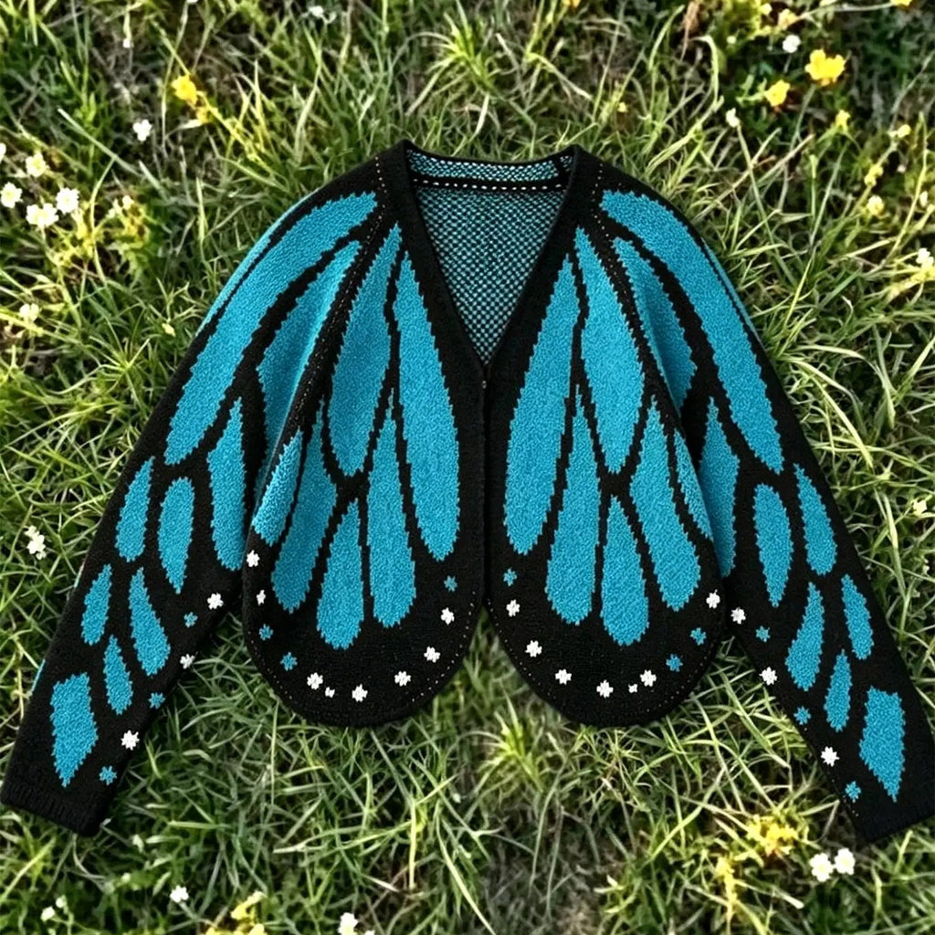 Monarch Butterfly Wings Knit Cardigan - Adult/Kids
