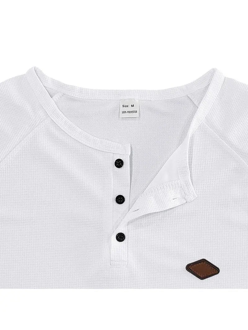 Men's 2-Pack Waffle Knit Henley Shirts – Long Sleeve Raglan Casual Tops
