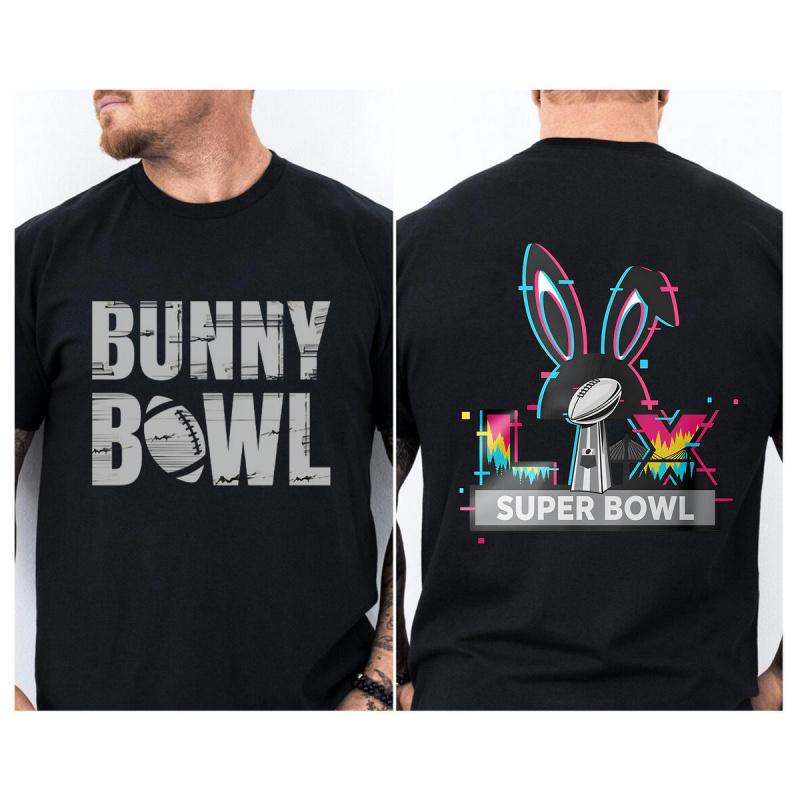 Unisex 2026 Here For The BENLlTO Bowl Tee, 2Sided Printing Puerto Rico Flag Football Game Day Shirt, 100% Cotton Summer Casual Short Sleeves, Gift For Fan