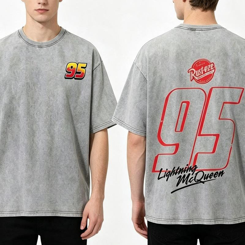 Vintage Washed Racing Graphic Tee – Oversized Y2K Motorsport Streetwear T-Shirt/Sweatshirt/Hoodie