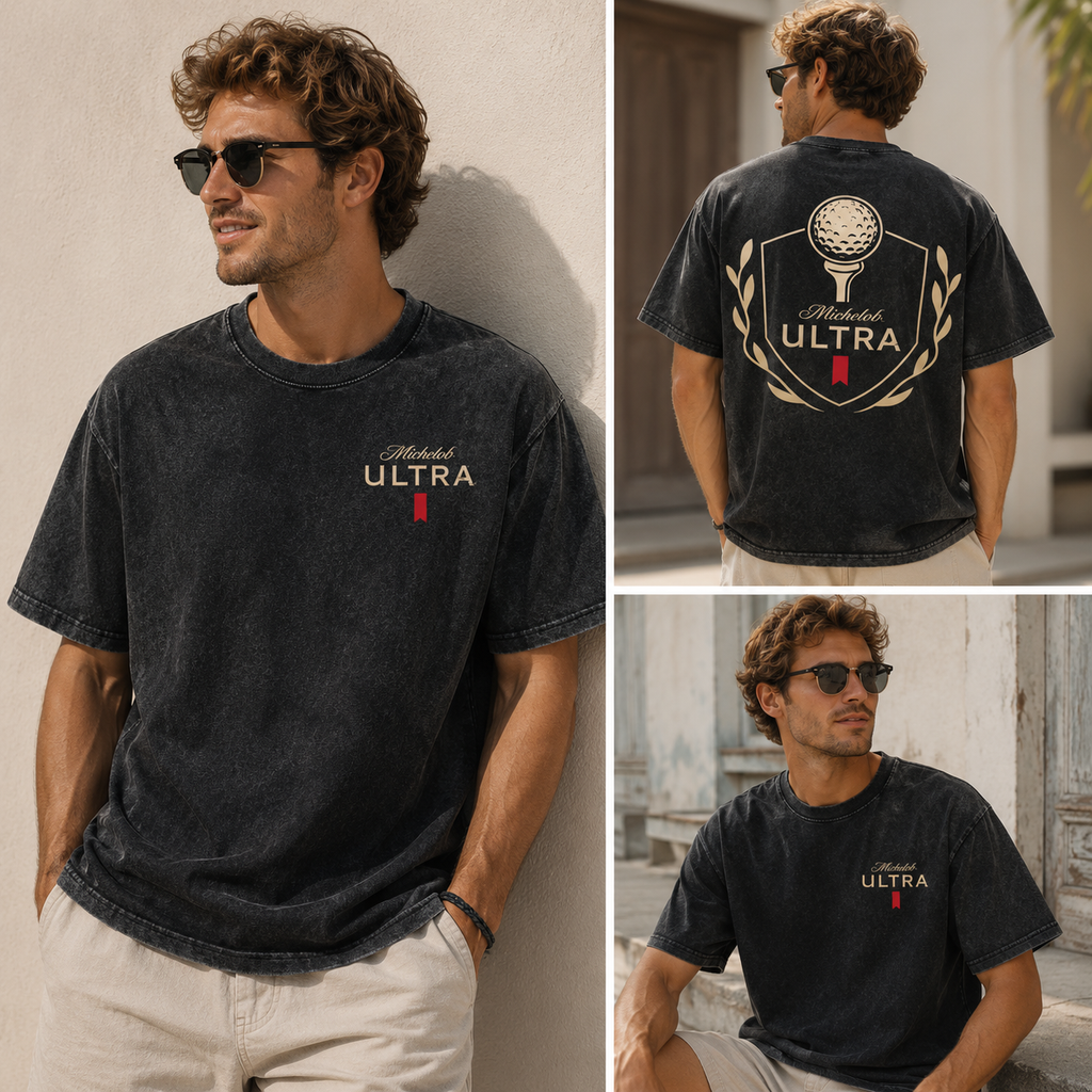 Vintage Michelob Ultra Golf Club Tee ⛳ – Washed Country Club Graphic Shirt