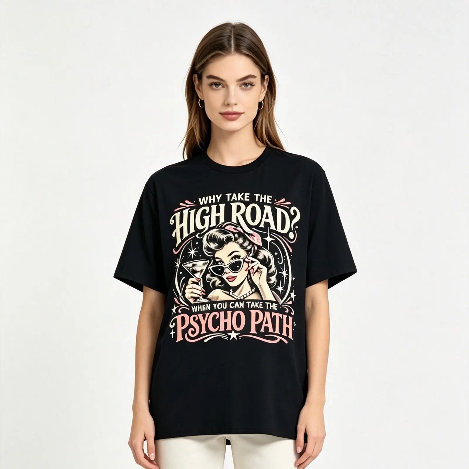 Psycho Path Vintage Graphic Tee – Retro Sarcastic Washed Streetwear Shirt/Sweatshirt/Hoodie