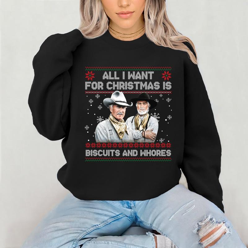Funny Movie Quote Ugly Christmas Sweatshirt, Funny Western Movie Shirt, Christmas Gift