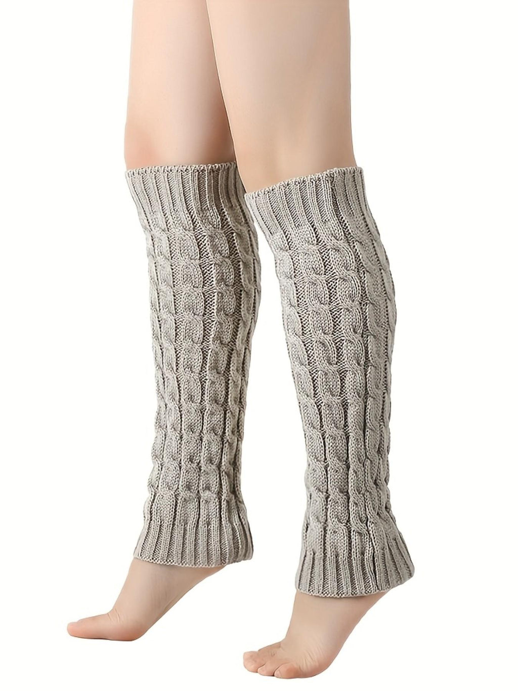 (2PCS) Women's Cable Knit Leg Warmers – Cozy Winter Boot Cuffs & Knit Accessories