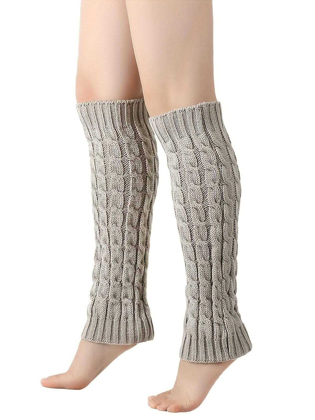(2PCS) Women's Cable Knit Leg Warmers – Cozy Winter Boot Cuffs & Knit Accessories