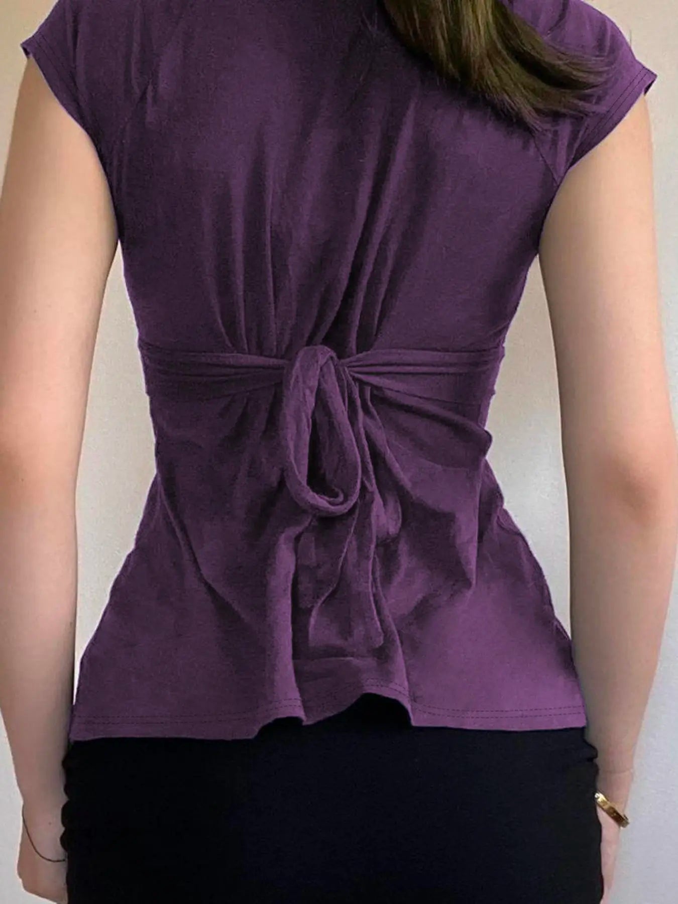 Fitted V-Neck Sculpt Tee - Ladies' Summer Clothes for Daily Wear