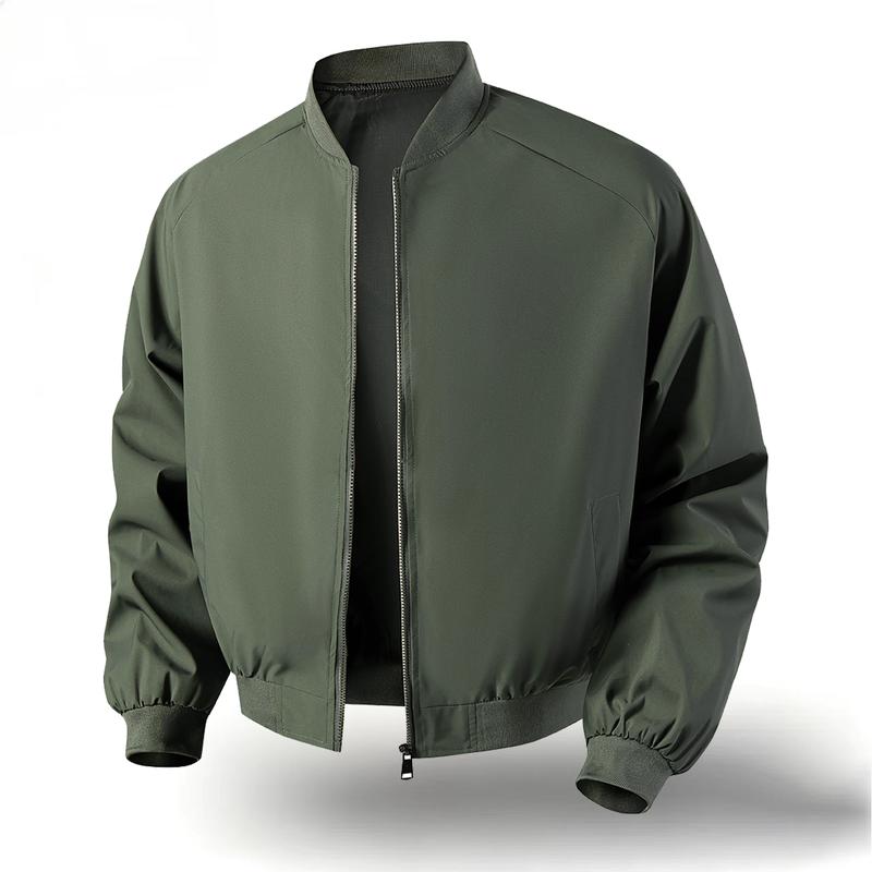 Men's Classic Bomber Jacket – Lightweight Zip-Up Casual Streetwear Outerwear