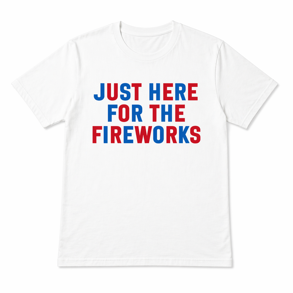 “Just Here for the Fireworks” Couple Shirts/Sweatshirt/Hoodie – 4th of July Matching Tees