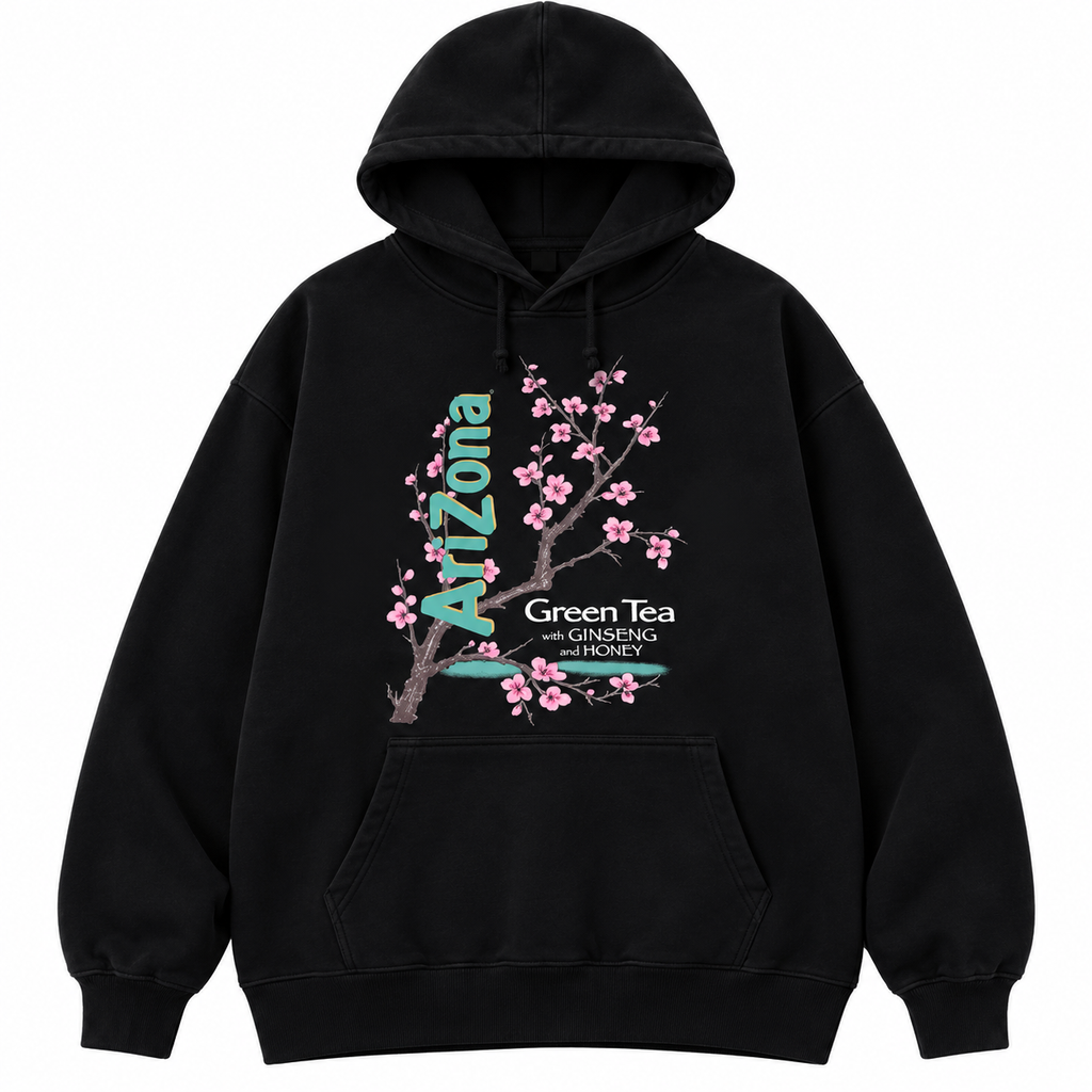 Green Tea Cherry Blossom Graphic T-Shirt/Sweatshirt/Hoodie– Vintage Arizona Floral Streetwear Tee
