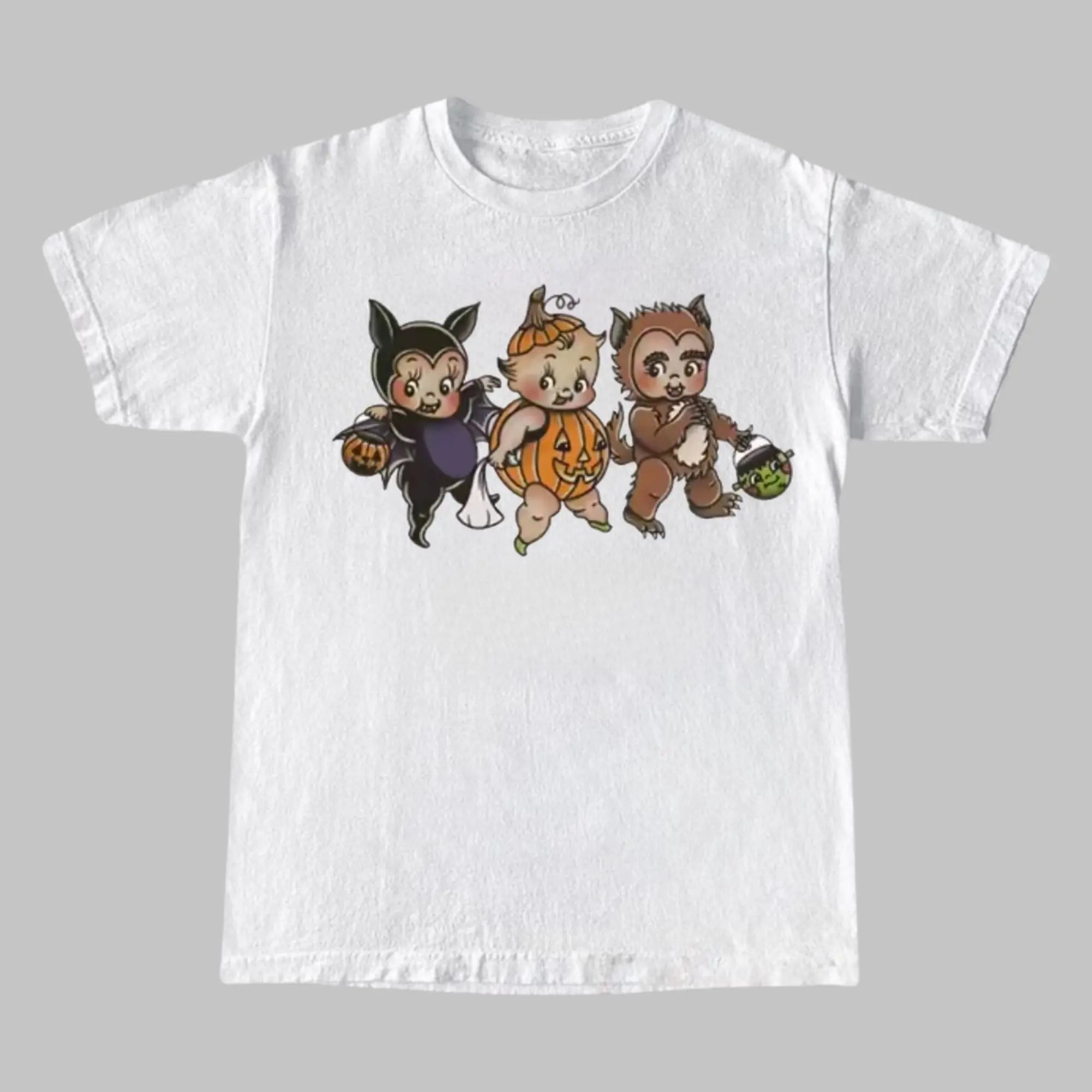 Kewpie Halloween Trick or Treat T-Shirt/Sweatshirt/Hoodie – Retro Pumpkin Bat Costume Graphic Tee