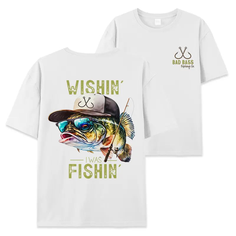 🎣Wishin' I Was Fishin' T-Shirt/Sweatshirt/Hoodie – Funny Bass Fishing Graphic Tee