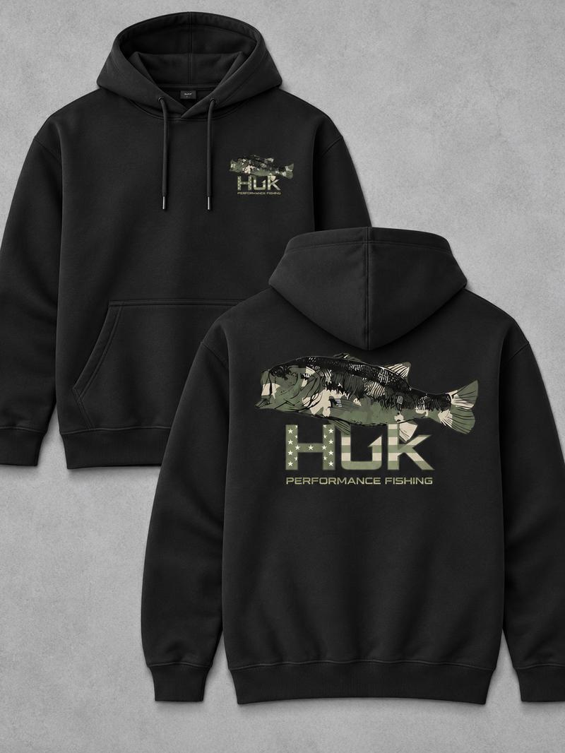 Men's Camo Bass Fishing Hoodie/Sweatshirt/T-Shirt – Outdoor Graphic Pullover Sweatshirt