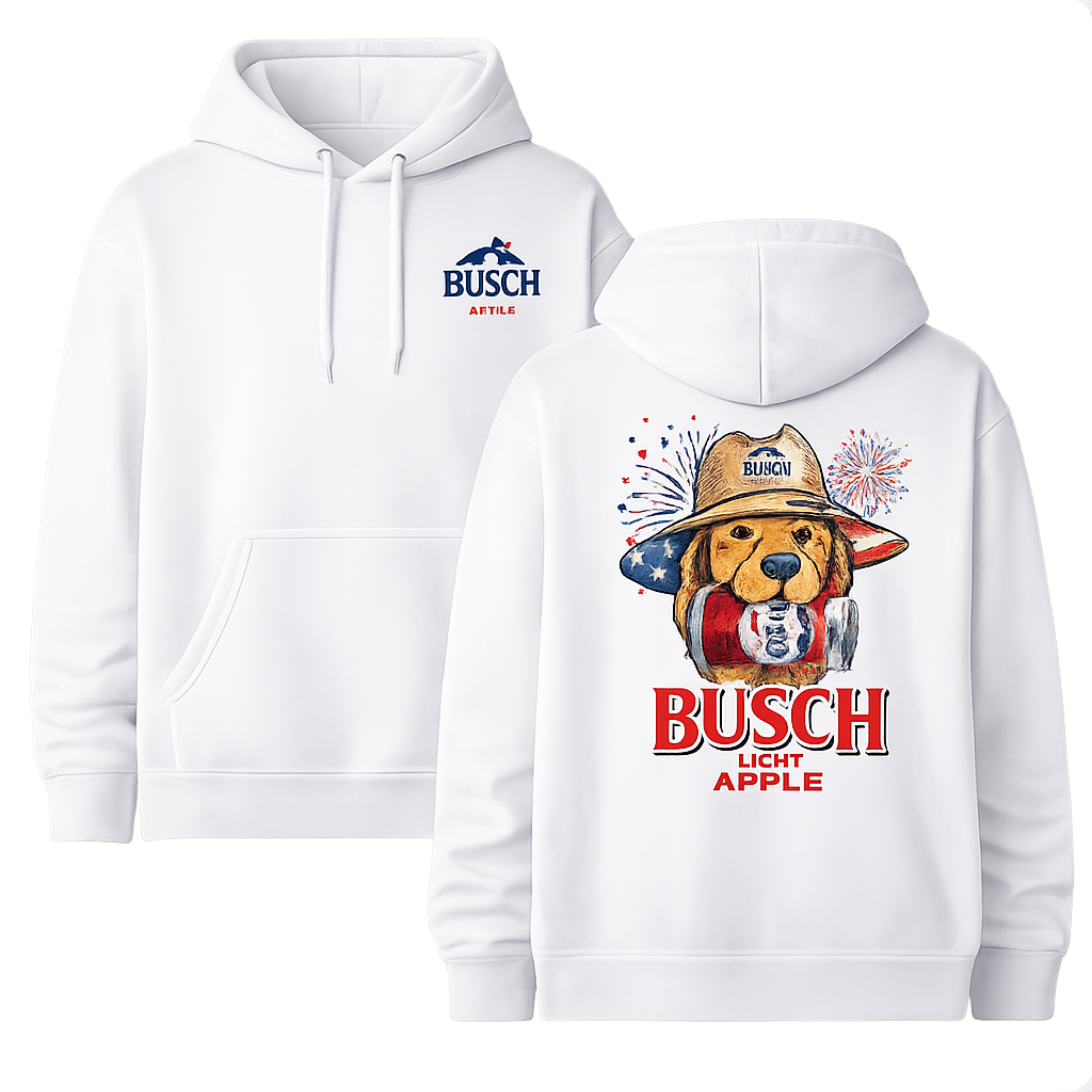 Busch Apple Funny Golden Beer & Dog Graphic Tee/Sweatshirt/Hoodie