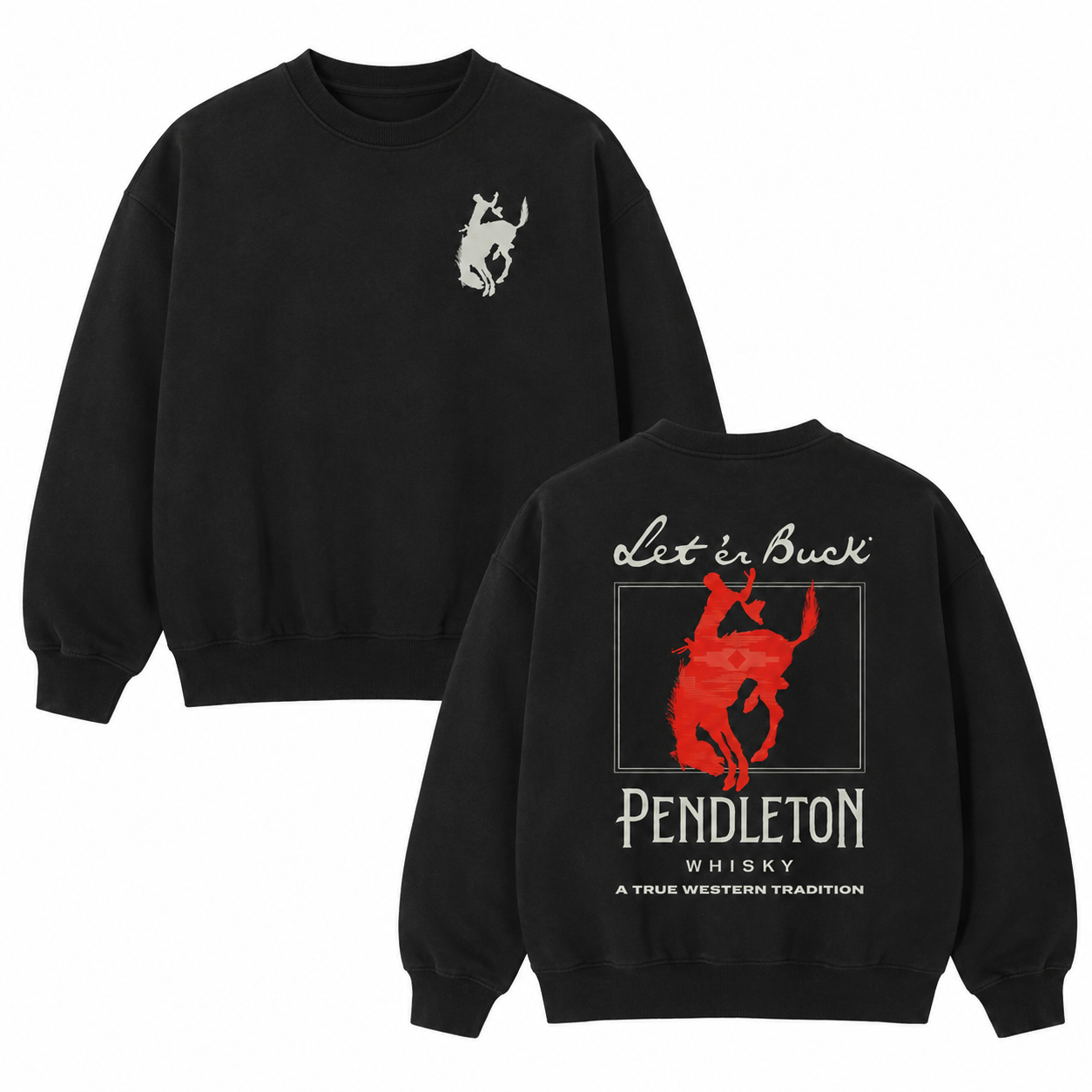 Let 'Er Buck Western Rodeo Hoodie – Vintage Cowboy Graphic Sweatshirt/T-shirt