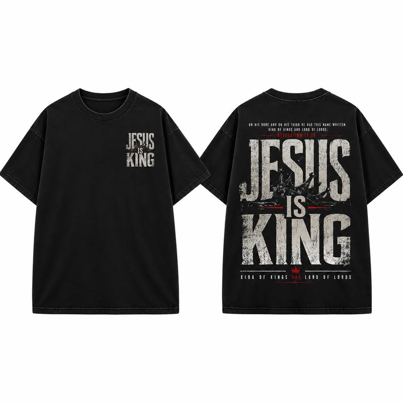 Jesus Is King Christian Hoodie/Sweatshirt/T-Shirt – Vintage Distressed Faith Graphic Streetwear Pullover