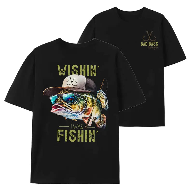 🎣Wishin' I Was Fishin' T-Shirt/Sweatshirt/Hoodie – Funny Bass Fishing Graphic Tee