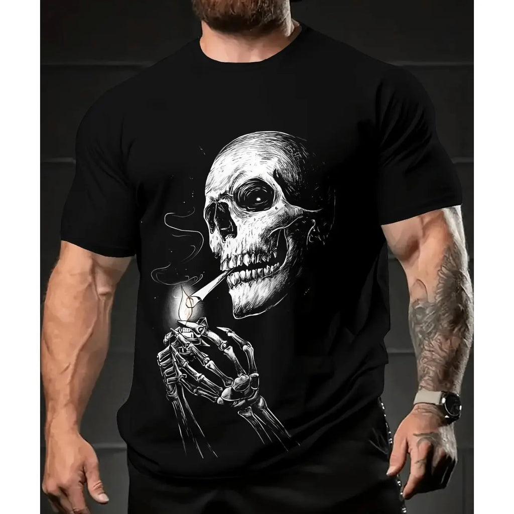 Dark Gothic Skull Rock Style Graphic Tee – Vintage Alternative Streetwear Shirt/Sweatshirt/Hoodie