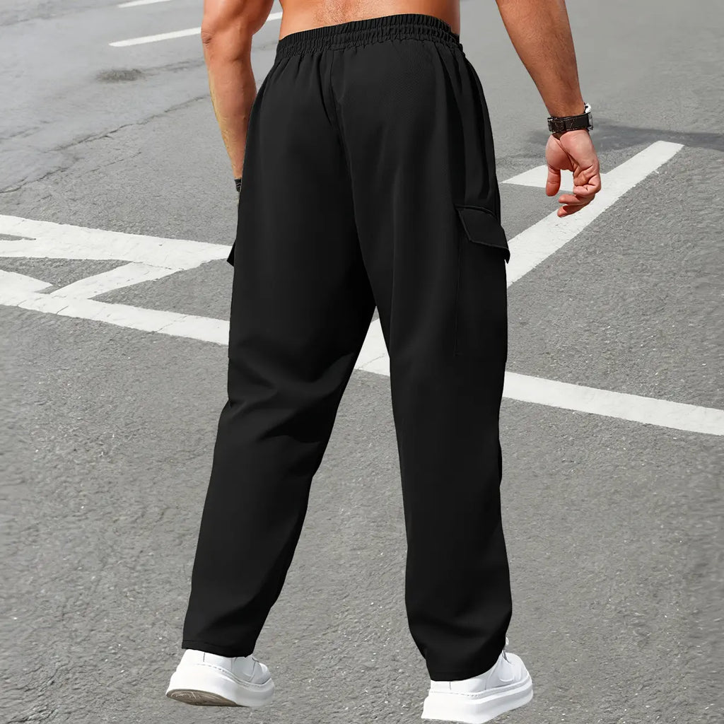 3-Pack Men’s Cargo Pants – Multi-Pocket Drawstring Utility Joggers with Zip Pockets