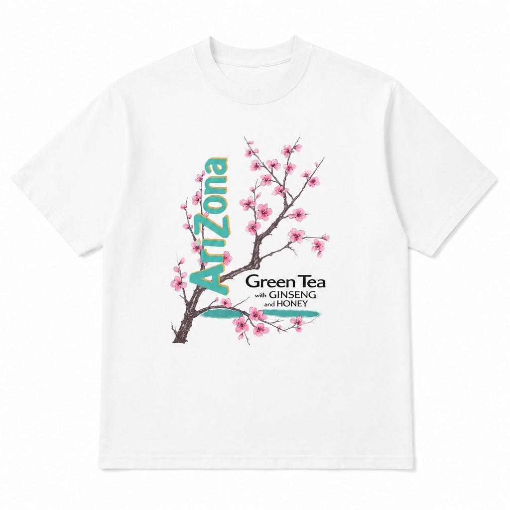 Green Tea Cherry Blossom Graphic T-Shirt/Sweatshirt/Hoodie– Vintage Arizona Floral Streetwear Tee