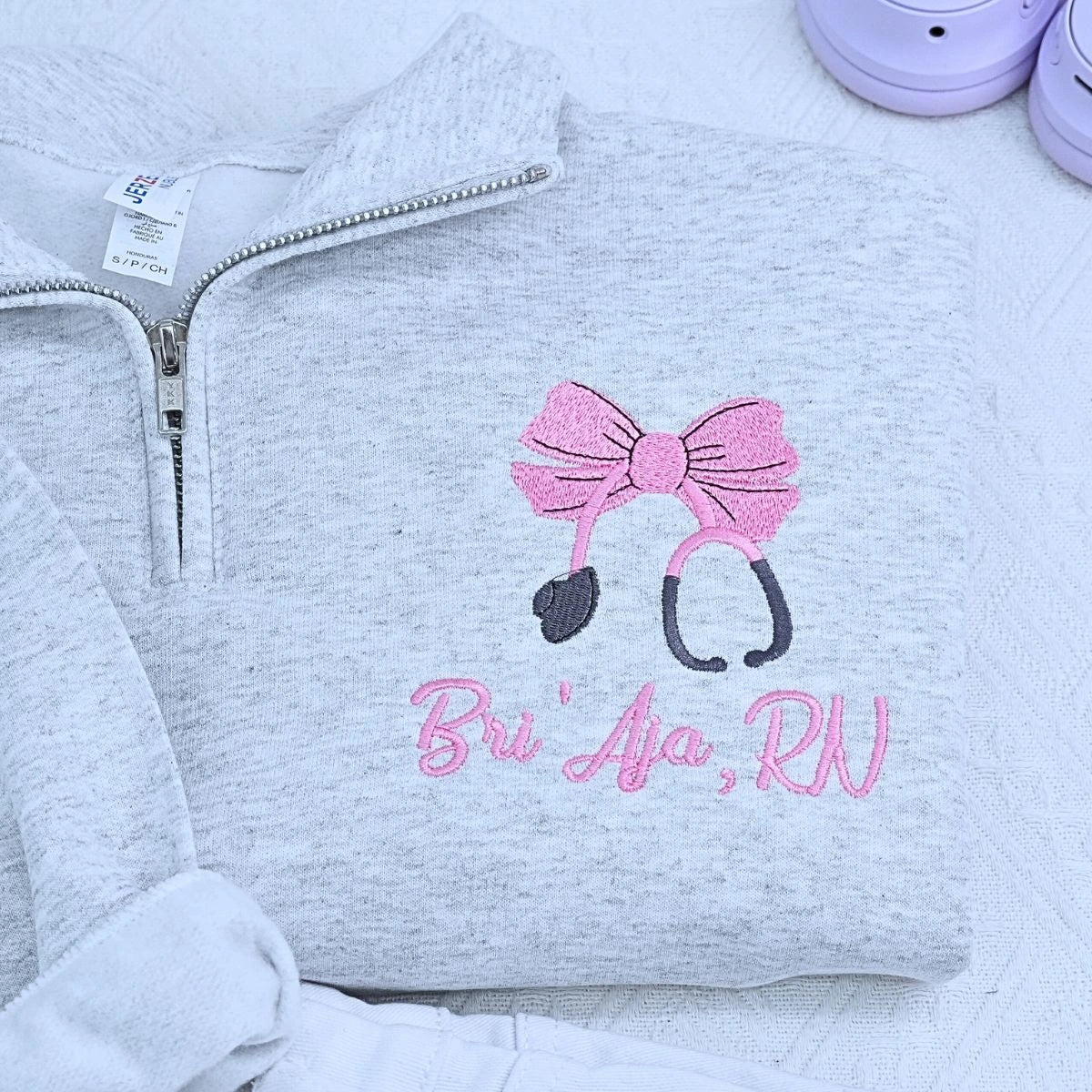 Custom Nurse Coquette Bow Stethoscope Shirt, Sweatshirt or Hoodie, Embroidered Gift for Nurse